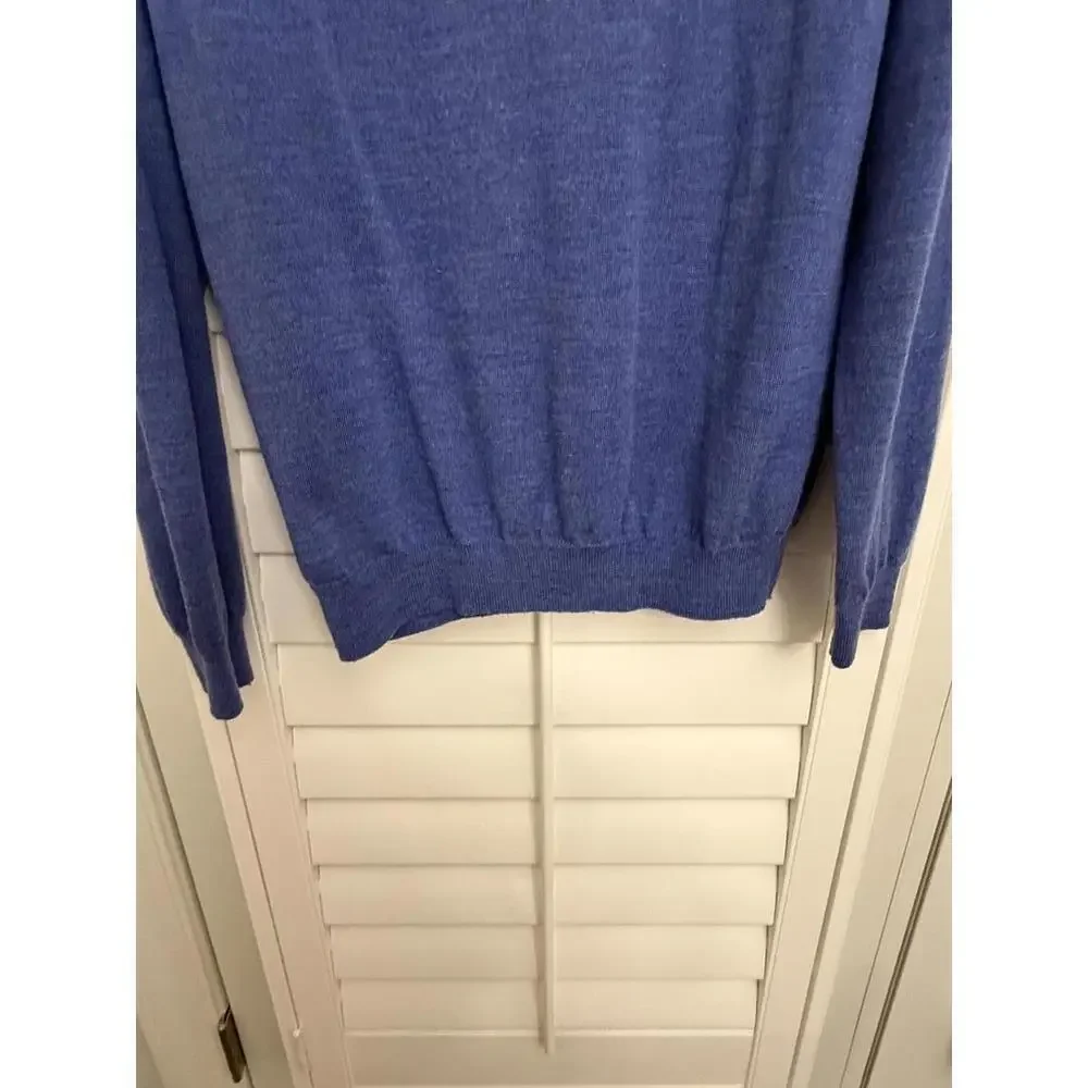 J.Crew men's blue 100% merino wool V-neck sweater